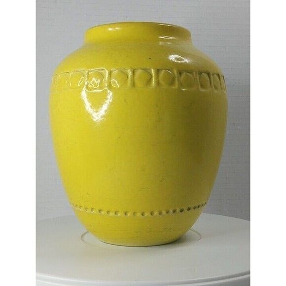 Bitossi Pottery Yellow Glazed Pot Signed by Aldo Londi 1960 Italian Signed Vase - Picture 8 of 13